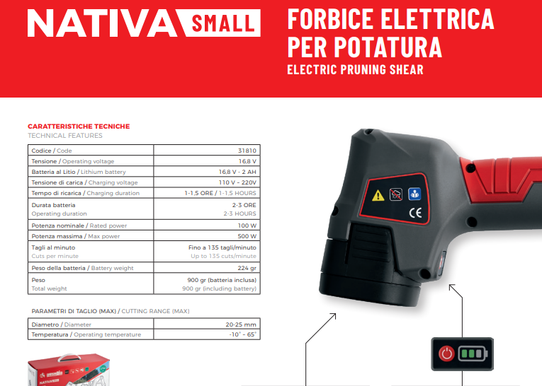 Forbice A Batteria Ausonia Nativa Small Coltellaiomatto